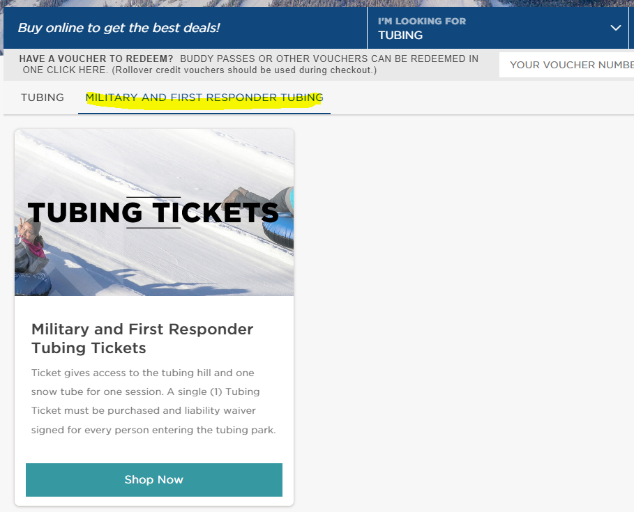Do you have military or first responder discounts on day tickets?